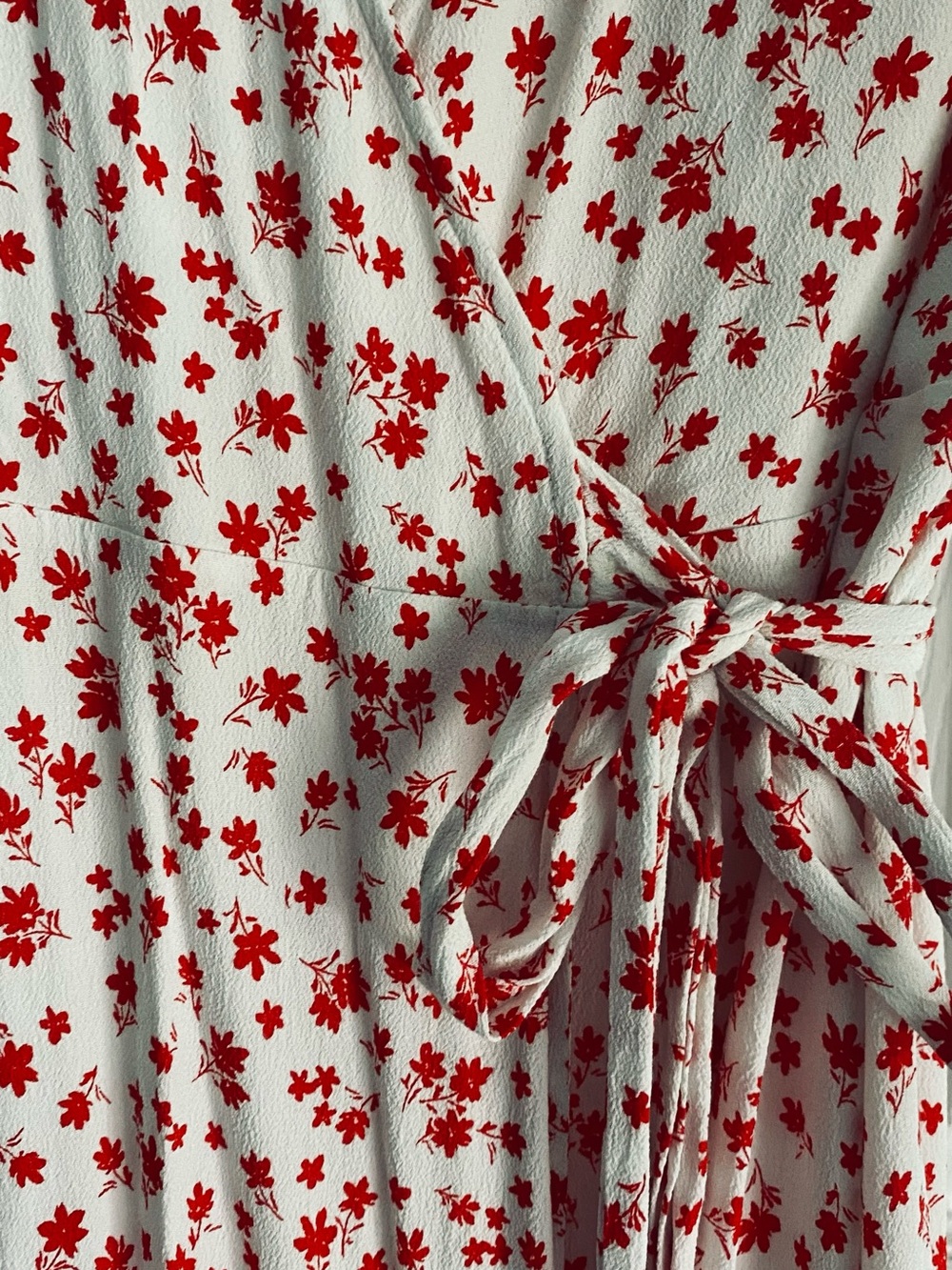 & Other Stories White Summer Maxi Dress with Red Floral Print | sz 6 | like new